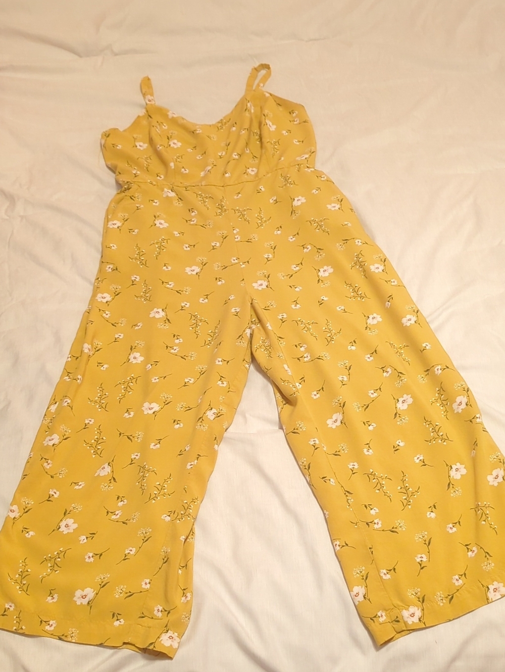 Old Navy Yellow Floral Wide-Leg Jumpsuit